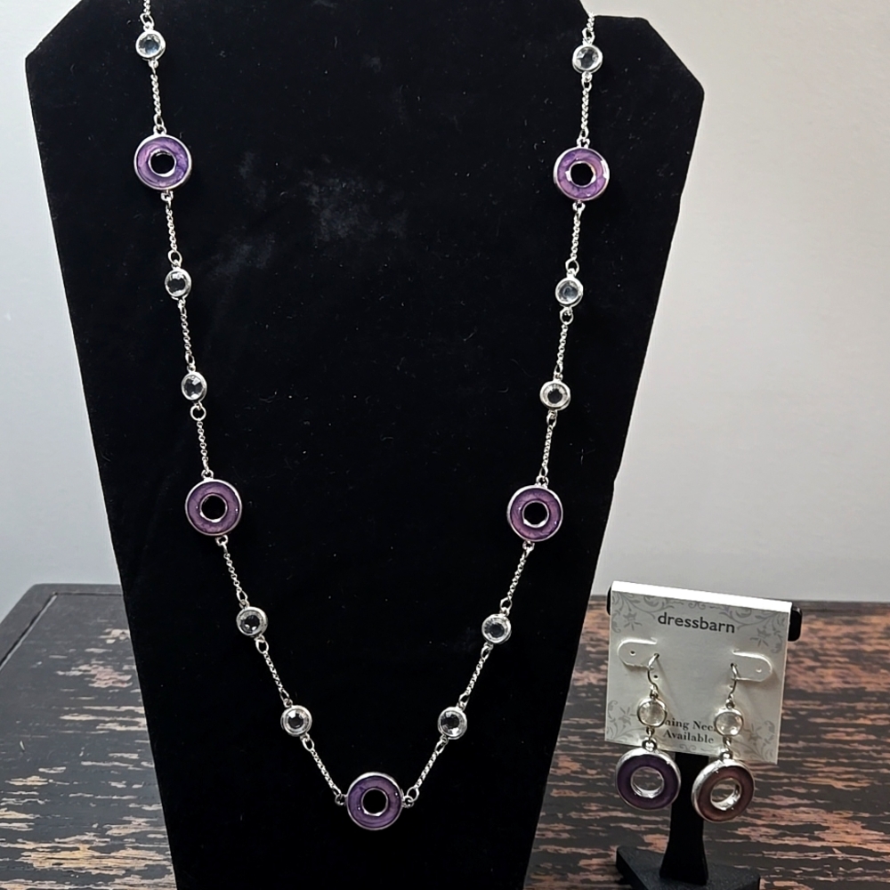 Dressbarn Silver‎ and Purple Jewelry Set